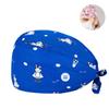 Gorro Quirúrgico Transfronterizo Algodón Color Sólido Correa Estampada Ajustable Unisex para Enfermera de Quirófano Gorro para Odontólogo Oral