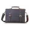 Especial Fronterizo de Fábrica para Bolso de Mano de Cuero Crazy Horse para Hombre Bolso de Mano de Cuero Capa Superior Piel de Vaca Maletín Horizontal Bolso Cruzado para Hombro