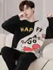 Pijama para Hombre Primavera y Otoño Manga Larga 2025 Nuevo Casual Deportivo Talla Grande Holgado Se Puede Usar Afuera Verano Ropa de Casa