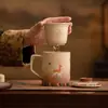 Nueva Taza de Té Filtrado Estilo Chino Nueve Colores Ciervo Cerámica Gruesa con Tapa Taza Regalo para Reunión Anual de Empresa Taza para Preparar Té Se Puede Imprimir LOGOTIPO