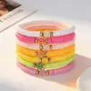 Pulsera de Cara Sonriente con Esmalte de Goteo de Venta Caliente Transfronteriza Europea y Americana Conjunto de Pulseras Apilables de Cerámica Suave Colorida Estilo Bohemio de Verano