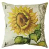 Funda de Almohada Pintada a Mano Serie Girasol Lino Country Americano Cojín para Hogar y Coche Salida de Fábrica