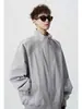 Moda masculina otoño e invierno chaqueta de vuelo retro de cuello alto holgada, chaqueta de béisbol corta de hombro estilosa y sofisticada