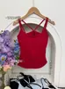 Camisola Clásica Versátil que Expone la Cintura con Copas Fijas y Diseño de Espalda Cruzada, Moderna Camiseta sin Mangas Estilo Chica Caliente 3721