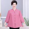 Ropa de Verano para Mujeres de Mediana Edad y Ancianas, Cárdigan de Algodón Seda de Manga Media Talla Extra Grande para la Abuela 100kg Camisa Holgada para Madre Gorda