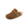 Zapatos Birkenstock de Lana Felpa Directo de Fábrica para Mujer 2026 Otoño/Invierno Nuevos Planos para Exteriores Venta al por Mayor Pantuflas de Algodón Personalizadas para Mujer