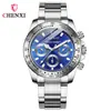 CHENXI Reloj Dawn Venta al por mayor transfronteriza Correa de acero Reloj para hombre Impermeable Luminoso Reloj deportivo 086A Plata