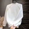 Sudadera gruesa para hombre, cuello redondo, forro polar, corte holgado, talla grande, top versátil de manga larga, nueva tendencia de moda para otoño
