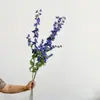 2025 Novo Delfínio 3 Cabeças Artificial Delfínio Flor Fada Seda Material Primavera Pequeno Fresco Violeta