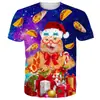 Camiseta de hombre de moda transfronteriza con estampado 3D de patrón navideño, tendencia de moda, manga corta de verano, suministro directo de fábrica