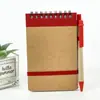 Cuaderno de Espiral Kraft Plegable, Bloc de Notas Portátil A6 Engrosado, Diseño Sencillo para Estudiantes Universitarios y Preparación de Exámenes, Páginas Rayadas
