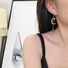 Pendientes de plata 925 con elegantes gotas de agua y borlas de luna con diamantes azules brillantes, asimétricos y largos, para mujer.