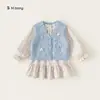 Coleção de Vestidos de OutonoNovos Vestidos de Manga Longa para Meninas, Saias para Bebês e Meninas Pequenas, Vestidos de Outono e Inverno para Meninas
