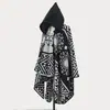 Cachecol/Xale Étnico Retrô Outono/Inverno para Senhoras, Manto Quente com Fenda para Senhoras, Manto de Moda de Rua para Passarela