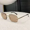 Gafas de Sol sin Marco Cartier de Nuevo Estilo Transfronterizas Europeas y Americanas con un Toque de Moda de Alta Gama, Gafas de Sol con Forma de C, Gafas de Sol de Lujo Ligero
