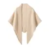 Bufanda Artística con Borlas para Mujer 100% Cachemira Pura Tejida Patrón Espiga Borde con Borlas Chal Triangular Calentador de Cuello