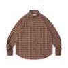 Vestido Estrada Antiga 2025 Primavera Nova Japonesa Vintage Xadrez Solta Lapela Camisa Moda Marca Casal Camisa Casual