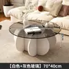 Mesa de centro de vidro, mesa de centro moderna de luxo leve para sala de estar, apartamento pequeno, mesa redonda moderna estilo ins, mesa lateral minimalista