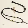 Cordón de Hilo de Oro Fino Trenzado Ajustable Nudo de Transferencia Colgante Cordón DIY Amuleto Buda de Jade Cordón de Collar