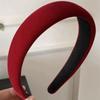 Faixa de Cabeça Vintage de Veludo Vermelho para Mulheres, Faixa de Cabeça de Cano Alto Outono/Inverno, Novo Modelo 2026, Acessório de Cabelo de Alta Qualidade com Aba Larga