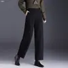 Pantalones Casuales Personalizados de Cintura Alta Sueltos Rectos de Pierna Ancha para Mujer Otoño/Invierno 2026 Engrosados Cálidos Versátiles Transpirables