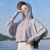 Chaqueta de Manga Larga de Seda Helada para Verano al Aire Libre Anti-UV para Ciclismo y Conducir, Ropa Delgada Transpirable, Chal, Ropa de Protección Solar al por Mayor para Mujeres