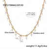 Miduoduo Joyería Estilo Europeo y Americano Pulsera y Collar con Borlas Hechos a Mano de Cuentas Juego de Acero Inoxidable Ecológico Chapado en Oro de 18K