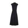 Vestido Largo de Cuello Acampanado Estilo Old Money Wanwei para Mujer Primavera 2026 Nuevo Manga Corta Volante Empalme Cintura Ceñida Vestido de Trabajo P5467