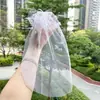 Velo de calidad boutique de muñeca larga de juguete con gasa para la cabeza de flores estilo opcional accesorios de velo hechos a mano cubierta para la cabeza