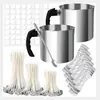 Accesorios para Hacer Velas traje 44 oz Olla Doble Olla para Derretir Cera Cuchara Mecha de Algodón para Velas Coco Soja Cera de Abejas