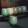 Taza de Té Celadón de Longquan Hogar Taza de Té de Cerámica Oficina Taza Pequeña sin Asa Taza de Agua con Grietas de Hielo Chinas Se Puede Grabar