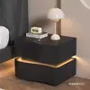 Mesita de Noche de Madera Maciza Estilo Crema Gama Alta 2024 Nuevo Influencer de Internet Creativa para Dormitorio Hogar Simple Moderna Mesita de Noche