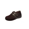 Couro Macio Retrô Cobertura Total Sapatos Birkenstock Sapatos Femininos 2026 Novo Outono Tira com Fivela Dupla Solado Plano Versátil Mary Jane Sapatos Únicos