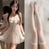 Elegante Camisón Femenino Qqny con Sujetador Push-Up Sedcutor con Aros, Vestido de Noche Strapless Sin Tirantes, Realza el Busto Pequeño, Atuendo Provocativo y Apasionado