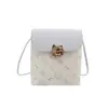 Bolsa Quadrada Pequena Fofa Estilo Coreano Bolsa com Textura Elegante e Fashion Bolsa Versátil Doce e Feminina Bolsa de Mão Bolsa de Ombro Bolsa Transversal Simples