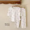 Pijama Infantil Coelho de Pão Primavera e Verão Classe A Estilo Floresta Fresco Floral Bebê Menina Manga Três Quartos Conjunto para Casa