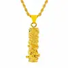 Estilo nacional chapado en oro oro de 24k retro columna de Dragón colgante para hombre directo de fábrica joyería Xuping lote mixto joyería