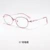 Gafas Transfronterizas Metálicas Ultraligeras Retro Ovaladas con Forma de Pasador para el Cabello y Patillas Huecas para Mujer