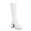 40-43 Europeo y Americano Otoño e Invierno talla grande Botas de Mujer Suela Gruesa Tacón Alto Grueso Cremallera Lateral Botas Altas de Mujer H318