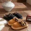 Diadema con Estampado de Leopardo Otoño e Invierno Pantuflas de Algodón para Mujer Suela Gruesa que Aumenta la Altura Hogar Interior Felpa Plus Antideslizantes Cálidas Zapatos de Algodón para Hombre