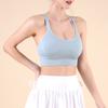 Liquidación de Venta Bra de Yoga Fitness Transpirable a Prueba de Golpes para Correr con Espalda Cruzada y Fruncido para Mujer
