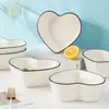 Tigela Cerâmica Criativa Celebridade da Internet Heterossexual 8 Polegadas Tigela com Grão Vertical de Amor Tigela Doméstica de Cerâmica para Salada de Frutas Tigela de Sopa Tigela para Macarrão Lamian