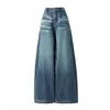 Jeans retro americanos de pierna ancha para mujer, nueva colección otoño 2026, tiro alto, corte holgado, efecto adelgazante, pierna recta, pantalones estilo guadaña