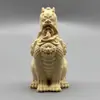 Talla de Boj Natural Artesanía de Madera Maciza Adorno Portátil de Mano para Hombres Unicornio de Llama