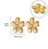 Brincos Florais Geométricos de Aço Inoxidável Estilo Retro Francês para Mulheres, Moda de Alto Padrão, Elegantes Brincos de Pérola Exquisitos para Mulheres Venda por Atacado
