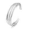Pulsera Abierta Brillante Simple de Ajo para Mujer Coreana Popular Par de Pulseras de Cuentas Pulseras de Plata Joyería para Mano