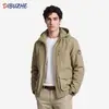 Chaqueta de Trabajo para Hombres Mayores, Chaqueta Impermeable con Forro Polar, Chaqueta para Hombre con Estampado de Logo, Chaqueta para Exteriores de Hombre, Abrigo para Hombre