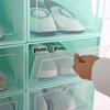Caja de zapatos de plástico apilable para hombres y mujeres, caja de almacenamiento de zapatos de plástico con cajón abatible, caja de zapatos
