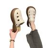 Sandálias cobertas ocas de dois desgastes Verão feminino 2024 Nova chegada Cave Mori Style Roman Shoes Thick Sole Half Slippers Women's Outer Wear