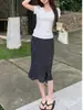 Falda midi de seda con estampado cortada al bies, línea A, 2026, nueva llegada de verano, temperamento elegante, para la oficina, falda de sirena